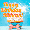 Happy Birthday, Mithran! Elegant cupcake with a sparkler.