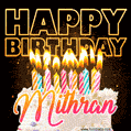 Mithran - Animated Happy Birthday Cake GIF for WhatsApp