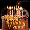 Chocolate Happy Birthday Cake for Mivaan (GIF)