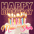 Miw-Sher - Animated Happy Birthday Cake GIF Image for WhatsApp