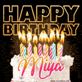 Miya - Animated Happy Birthday Cake GIF Image for WhatsApp