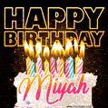 Miyah - Animated Happy Birthday Cake GIF Image for WhatsApp