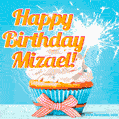 Happy Birthday, Mizael! Elegant cupcake with a sparkler.