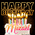 Mizael - Animated Happy Birthday Cake GIF for WhatsApp