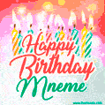 Happy Birthday GIF for Mneme with Birthday Cake and Lit Candles