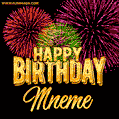 Wishing You A Happy Birthday, Mneme! Best fireworks GIF animated greeting card.