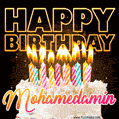 Mohamedamin - Animated Happy Birthday Cake GIF for WhatsApp