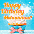 Happy Birthday, Mohammad! Elegant cupcake with a sparkler.