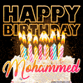 Mohammed - Animated Happy Birthday Cake GIF for WhatsApp