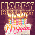 Mojgan - Animated Happy Birthday Cake GIF Image for WhatsApp