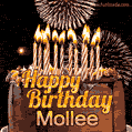Chocolate Happy Birthday Cake for Mollee (GIF)
