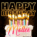 Mollee - Animated Happy Birthday Cake GIF Image for WhatsApp