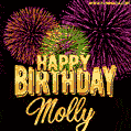 Wishing You A Happy Birthday, Molly! Best fireworks GIF animated greeting card.