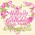 Pink rose heart shaped bouquet - Happy Birthday Card for Momoztli