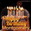 Chocolate Happy Birthday Cake for Montgomery (GIF)