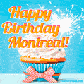 Happy Birthday, Montreal! Elegant cupcake with a sparkler.