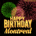 Wishing You A Happy Birthday, Montreal! Best fireworks GIF animated greeting card.