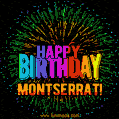 New Bursting with Colors Happy Birthday Montserrat GIF and Video with Music
