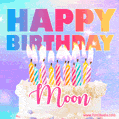 Funny Happy Birthday Moon GIF