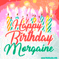 Happy Birthday GIF for Morgaine with Birthday Cake and Lit Candles