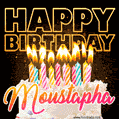 Moustapha - Animated Happy Birthday Cake GIF for WhatsApp