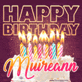 Muireann - Animated Happy Birthday Cake GIF Image for WhatsApp