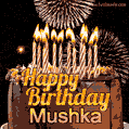 Chocolate Happy Birthday Cake for Mushka (GIF)