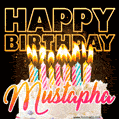 Mustapha - Animated Happy Birthday Cake GIF for WhatsApp