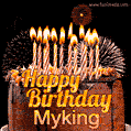 Chocolate Happy Birthday Cake for Myking (GIF)