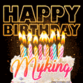 Myking - Animated Happy Birthday Cake GIF for WhatsApp