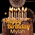 Chocolate Happy Birthday Cake for Mylah (GIF)