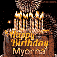 Chocolate Happy Birthday Cake for Myonna (GIF)