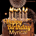 Chocolate Happy Birthday Cake for Myrical (GIF)