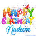 Happy Birthday Nadeem - Creative Personalized GIF With Name