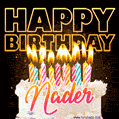 Nader - Animated Happy Birthday Cake GIF for WhatsApp