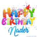 Happy Birthday Nader - Creative Personalized GIF With Name
