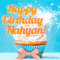 Happy Birthday, Nahyan! Elegant cupcake with a sparkler.