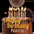 Chocolate Happy Birthday Cake for Naira (GIF)