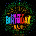 New Bursting with Colors Happy Birthday Naji GIF and Video with Music