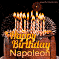 Chocolate Happy Birthday Cake for Napoleon (GIF)