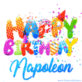 Happy Birthday Napoleon - Creative Personalized GIF With Name