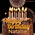 Chocolate Happy Birthday Cake for Natallie (GIF)