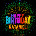 New Bursting with Colors Happy Birthday Nataniel GIF and Video with Music