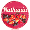 Happy Birthday Cake with Name Nathania - Free Download