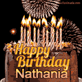 Chocolate Happy Birthday Cake for Nathania (GIF)