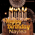 Chocolate Happy Birthday Cake for Naylea (GIF)