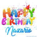 Happy Birthday Nazario - Creative Personalized GIF With Name