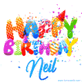 Happy Birthday Neil - Creative Personalized GIF With Name