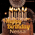 Chocolate Happy Birthday Cake for Nessa (GIF)