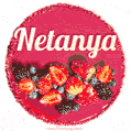 Happy Birthday Cake with Name Netanya - Free Download